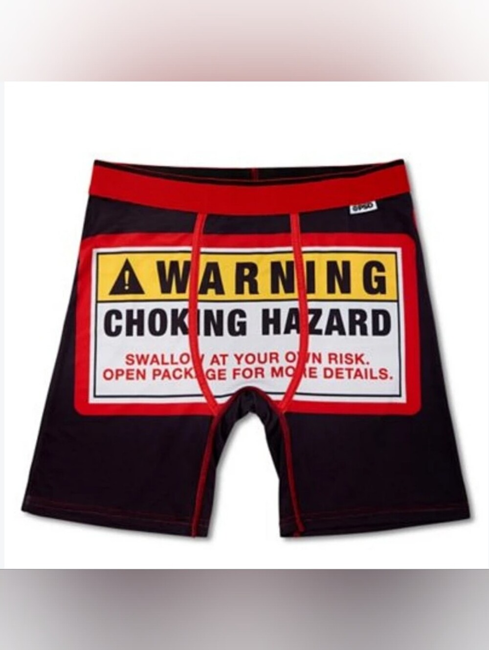 Psd Focusfit Warning Choking Hazard Print Boxer Briefs Mens Multiple Sizes